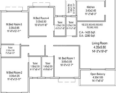 Image of 2280 Sq.ft 4 BHK Apartment / Flat for sale in Ojas Susheel Anant, Panvel, Navi Mumbai for Rs. 24056000