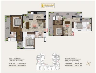 Image of 635 Sq.ft 1 BHK Apartment / Flat for sale in Sonal Palms, Jhusi, Allahabad for Rs. 3524250