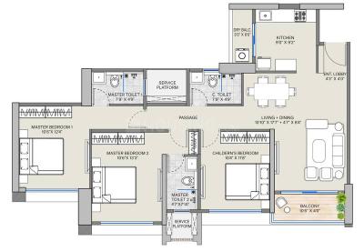 Image of 1450 Sq.ft 3 BHK Apartment / Flat for sale in F Premium, Tathawade, Pune for Rs. 13500000