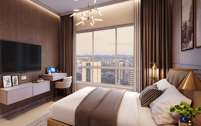 Bedroom Image of 1096 Sq.ft 3 BHK Apartment / Flat for sale in Kalpataru Vivant, Jogeshwari East Mumbai for Rs. 35000000