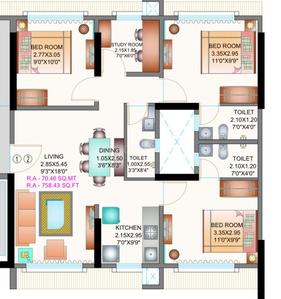 Image of 1025 Sq.ft 2 BHK Apartment / Flat for sale in Apex Green Wood, Borivali East, Mumbai for Rs. 18600000