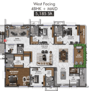 Image of 6810 Sq.ft 4 BHK Apartment / Flat for sale in Kokapet, Hyderabad for Rs. 78315000