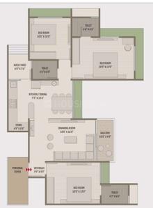 Image of 1785 Sq.ft 3 BHK Apartment / Flat for sale in The Planet By Venus, Shela, Ahmedabad for Rs. 11400000
