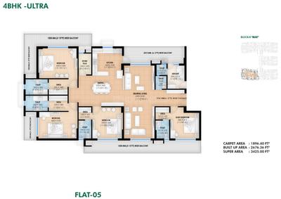 Image of 2660 Sq.ft 5 BHK Apartment / Flat for sale in Vrindavan Yojana, Lucknow for Rs. 19950000