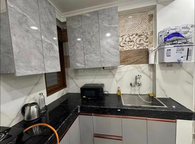 Kitchen Image of 550 Sq.ft 1 BHK Independent House for rent in Chhattarpur New Delhi for Rs. 21600