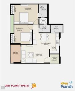 Image of 1530 Sq.ft 2 BHK Apartment / Flat for sale in Paarijat Pransh, Sargasan, Gandhinagar for Rs. 6120000