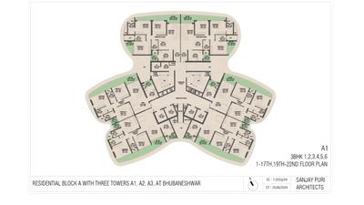 Image of 1278 Sq.ft 3 BHK Apartment / Flat for sale in Patia, Bhubaneswar for Rs. 12185400