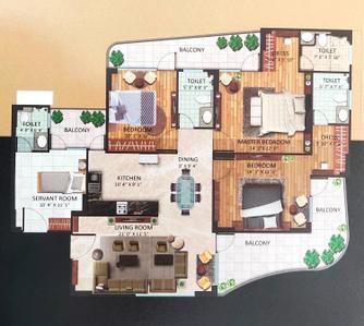 Image of 1845 Sq.ft 3 BHK Apartment / Flat for sale in Chintamani, Sector 103, Gurgaon for Rs. 23000000