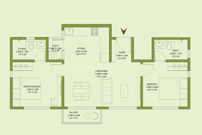 Image of 998 Sq.ft 2 BHK Apartment / Flat for sale in Godrej Ananda, Bengaluru Hardware Park, Bengaluru for Rs. 9000000