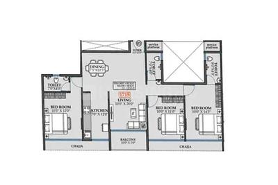 Image of 1097 Sq.ft 2 BHK Apartment / Flat for sale in Neelkanth Laxmi, Panvel, Navi Mumbai for Rs. 11100000