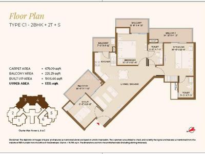 Image of 1335 Sq.ft 2.5 BHK Apartment / Flat for sale in Future Estate, Noida Extension, Greater Noida for Rs. 10666650