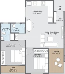Image of 1086 Sq.ft 2 BHK Apartment / Flat for sale in Acquest Coral Nest, Moshi, Pune for Rs. 5500000