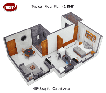 Brochure Image of 428 Sq.ft 1 BHK Apartment / Flat for sale in Misty Heights, Anushakti Nagar Mumbai for Rs. 16000000