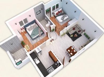 Hall Image of 770 Sq.ft 2 BHK Apartment / Flat for sale in Kundrathur Chennai for Rs. 4312000