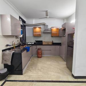 Kitchen Image of 2000 Sq.ft 3 BHK Builder Floor for rent in Lajpat Nagar New Delhi for Rs. 120000