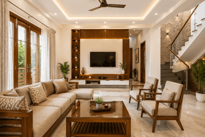 Living Room Image of 2000 Sq.ft 3 BHK Independent House for sale in Chiyyaram Thrissur for Rs. 11800000