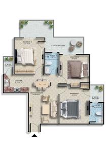 Image of 900 Sq.ft 3 BHK Apartment / Flat for sale in Emerald Anmol, Sector 88, Faridabad for Rs. 6500000