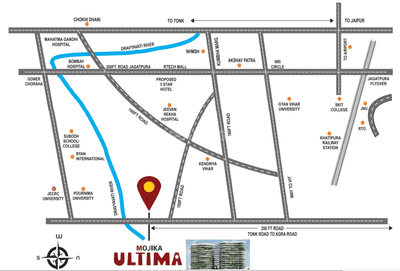 Image of 790 Sq.ft 2 BHK Apartment / Flat for sale in Mojika Ultima, Jagatpura, Jaipur for Rs. 3200000