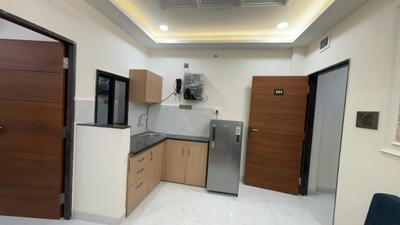 Kitchen Image of 850 Sq.ft 1 BHK Builder Floor for rent in Mahalakshmi Nagar Indore for Rs. 18000