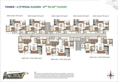 Image of 1900 Sq.ft 3 BHK Apartment / Flat for sale in TVS Emerald Altura, Sathnur, Bengaluru for Rs. 26600000