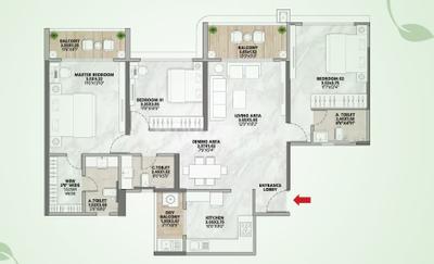 Image of 1500 Sq.ft 3 BHK Apartment / Flat for sale in Kharadi, Pune for Rs. 15600000