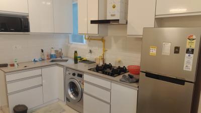 Kitchen Image of 650 Sq.ft 1 BHK Apartment / Flat for rent in L And T Raintree Boulevard, Sahakara Nagar Bengaluru for Rs. 46000