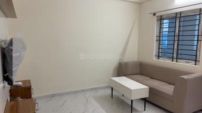 Living Room Image of 600 Sq.ft 1 BHK Apartment / Flat for rent in Nagavara Bengaluru for Rs. 30000