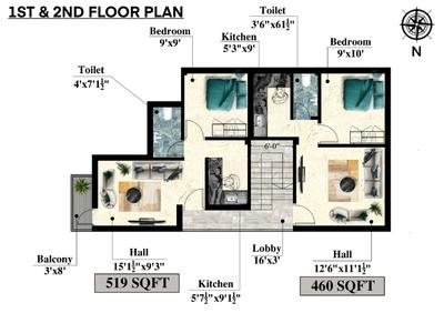 Image of 460 Sq.ft 2 BHK Apartment / Flat for sale in Surapet, Chennai for Rs. 3174000