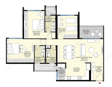 Image of 1757 Sq.ft 3 BHK Apartment / Flat for sale in M Soul Strings Wing B, Baner, Pune for Rs. 23500000