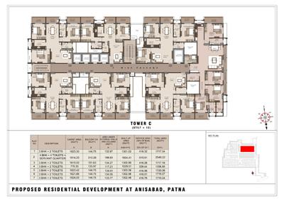 Floor Plan Image of 1656 Sq.ft 3 BHK Apartment / Flat for sale in Mahavir Nagar Patna for Rs. 14904000
