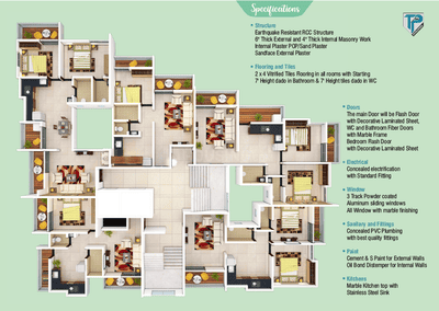 Image of 979 Sq.ft 2 BHK Apartment / Flat for sale in T And P C P Shine, Bhugaon, Pune for Rs. 5740000