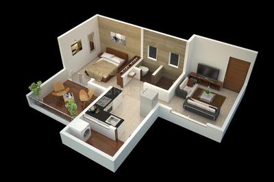 Floor Plan Image of 748 Sq.ft 1.5 BHK Apartment / Flat for sale in Sanghvi Sapphire, Jogeshwari West Mumbai for Rs. 13900000