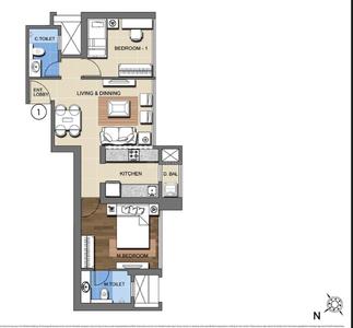 Image of 585 Sq.ft 2 BHK Apartment / Flat for sale in Sheth Montana Phase 4, Mulund West, Mumbai for Rs. 10900000