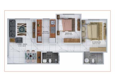 Image of 660 Sq.ft 2 BHK Apartment / Flat for sale in Sheth Avante, Kanjurmarg West, Mumbai for Rs. 11000000