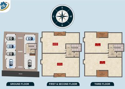 Image of 1239 Sq.ft 3 BHK Apartment / Flat for sale in Tambaram East, Chennai for Rs. 8982750