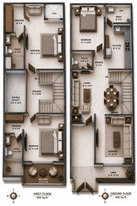 Floor Plan Image of 2100 Sq.ft 3 BHK Independent House for sale in Rajat Shreenath Ji Vihar A, Bhicholi Mardana Indore for Rs. 11800000