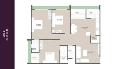 Image of 2045 Sq.ft 3 BHK Apartment / Flat for sale in Ambawadi, Ahmedabad for Rs. 14300000