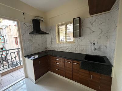 Kitchen Image of 551 Sq.ft 1 BHK Apartment / Flat for rent in Murugeshpalya Bengaluru for Rs. 29000