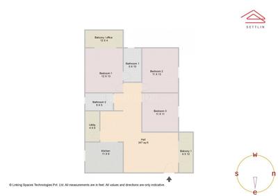 Image of 1485 Sq.ft 3 BHK Apartment / Flat for sale in K R Puram, Bengaluru for Rs. 15650000
