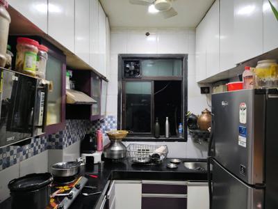 Kitchen Image of 500 Sq.ft 1 BHK Apartment / Flat for rent in Cosmos Enclave, Kasarvadavali Thane for Rs. 23500