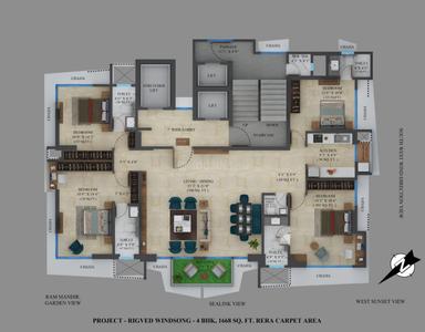 Image of 1660 Sq.ft 4 BHK Apartment / Flat for sale in Rigved Windsong, Matunga East, Mumbai for Rs. 91000000