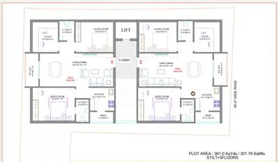Image of 1265 Sq.ft 2.5 BHK Apartment / Flat for sale in Manikonda, Hyderabad for Rs. 8600000