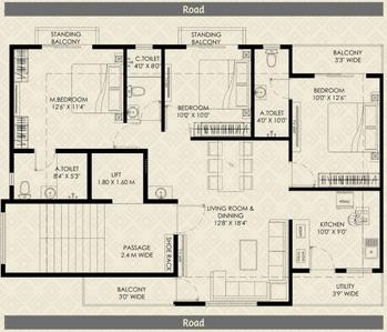 Image of 1624 Sq.ft 3 BHK Apartment / Flat for sale in Besa, Nagpur for Rs. 7000000