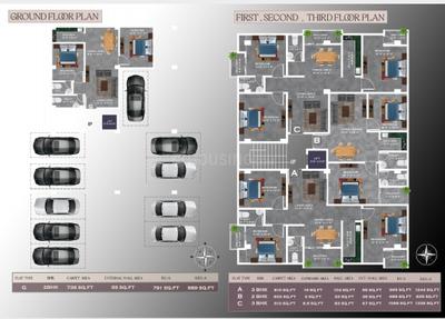 Image of 1335 Sq.ft 3 BHK Apartment / Flat for sale in Beltola, Guwahati for Rs. 7600000