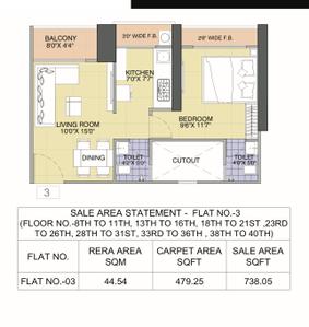 Image of 733 Sq.ft 1 BHK Apartment / Flat for sale in Swaminarayan Sky Marina, Dombivli East, Thane for Rs. 4900000
