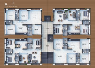 Image of 1775 Sq.ft 3 BHK Apartment / Flat for sale in Vesu, Surat for Rs. 8342500