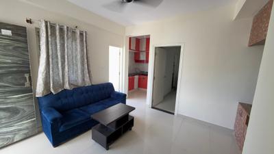 Living Room Image of 600 Sq.ft 1 BHK Apartment / Flat for rent in Thanisandra Bengaluru for Rs. 23500