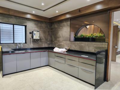 Kitchen Image of 3485 Sq.ft 4 BHK Apartment / Flat for rent in SL Bblossom The Presidency, Vesu Surat for Rs. 152000
