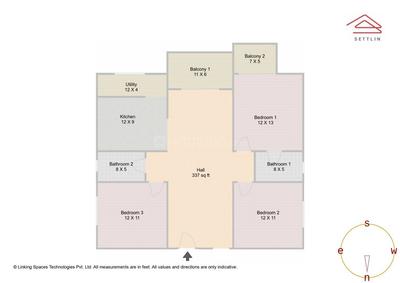 Image of 1535 Sq.ft 3 BHK Apartment / Flat for sale in Ankuraa Meridian by Ankuraa Group, Whitefield, Bengaluru for Rs. 16500000