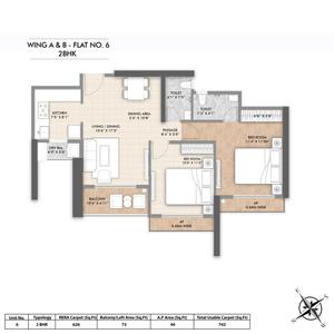 Image of 645 Sq.ft 1 BHK Apartment / Flat for sale in Dombivli West, Thane for Rs. 5252000
